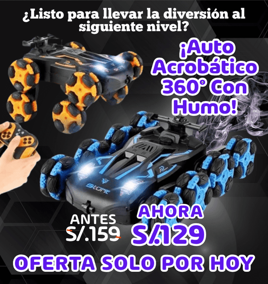 Auto acrobata 360° con humo